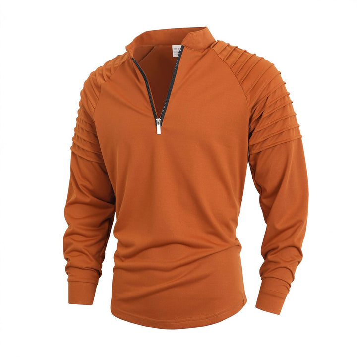 Modern men's long sleeve sport shirt with zipper closure and structured design Lune London
