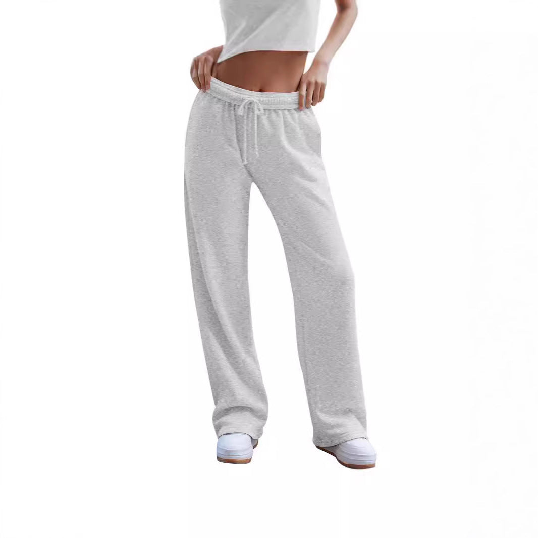 Wide sports jogger pants for women with adjustable drawstring Lune London