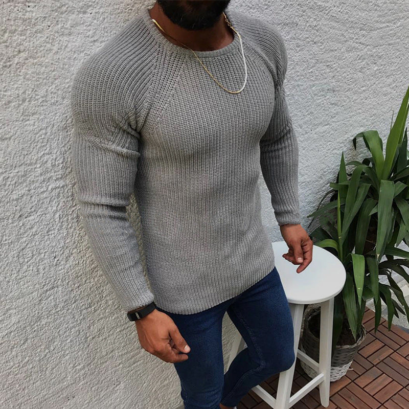 Knitted sweater for men with structured honeycomb pattern and fitted cut Lune London