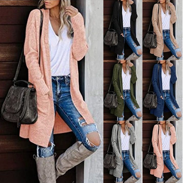 Knitted coat for women with open fronts and a casual chic design