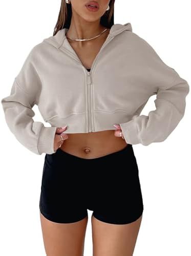 Ladies trendy cropped hoodie Lune London