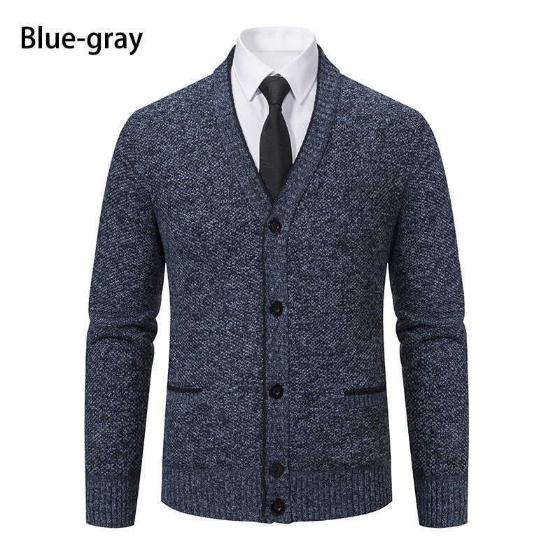 Knit jacket for men with V-neck and elegant details Lune London