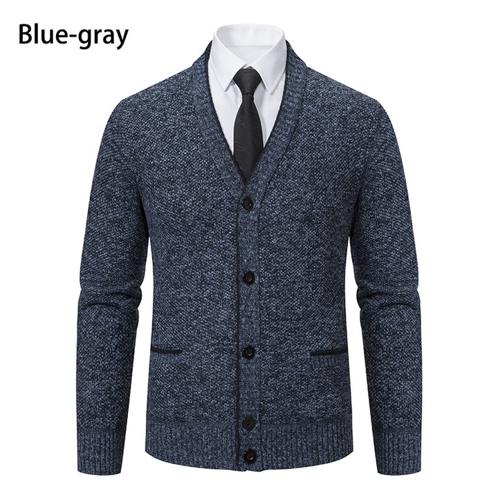 Knit jacket for men with V-neck and elegant details Lune London