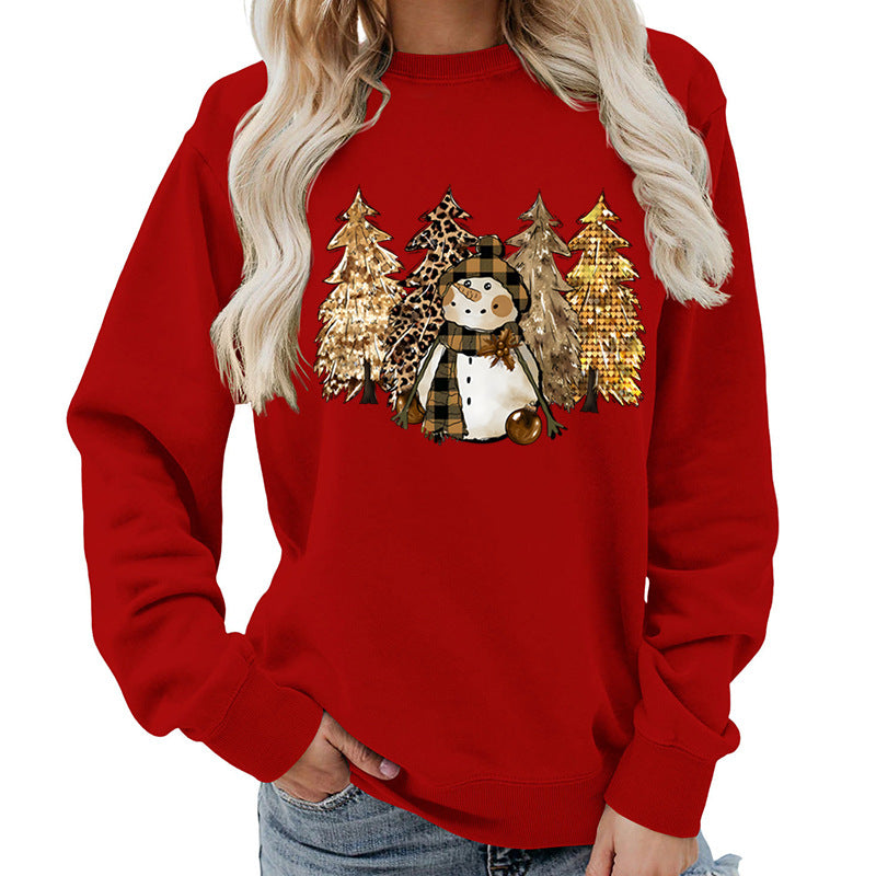 Sweatshirt pour femmes avec un design de bonhomme de neige créatif et une doublure douce Chic & Stil