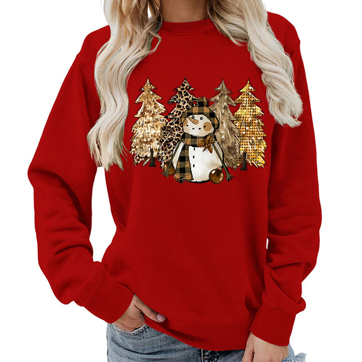 Sweatshirt pour femmes avec un design de bonhomme de neige créatif et une doublure douce Chic & Stil