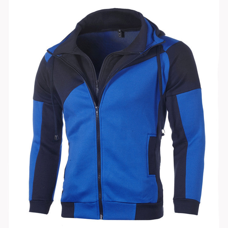 Men's sports jacket with an innovative patchwork design and hood Lune London