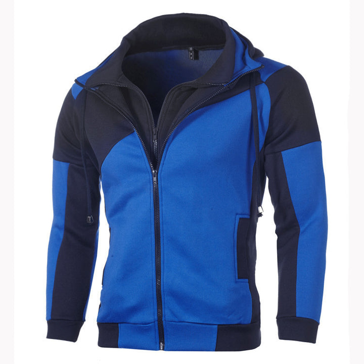 Men's sports jacket with an innovative patchwork design and hood Lune London