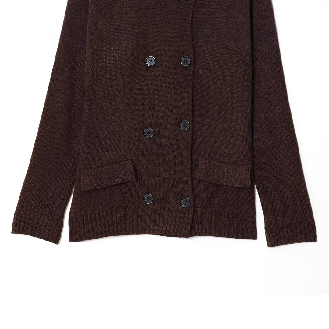 Elegant women's cardigan with double row of buttons and practical pockets Lune London