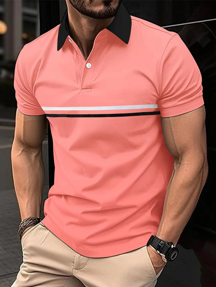 Men's Polo Shirt Sport Style Striped Lune London