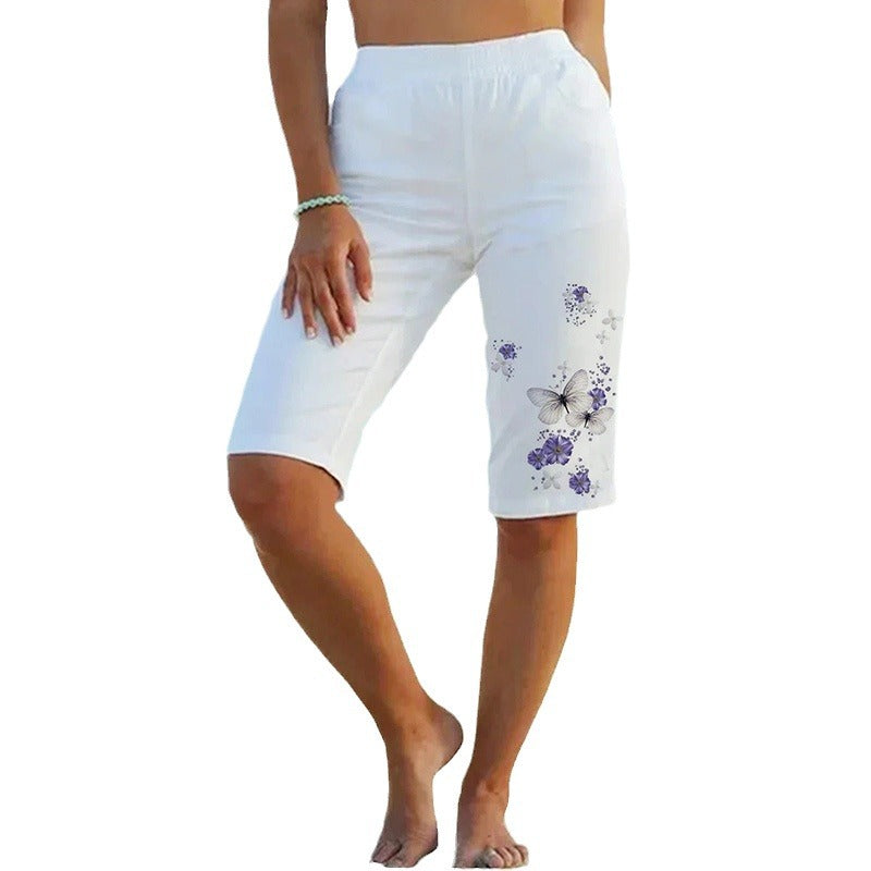 Chic and Stylish Floral Pattern Capri Pants for Women
