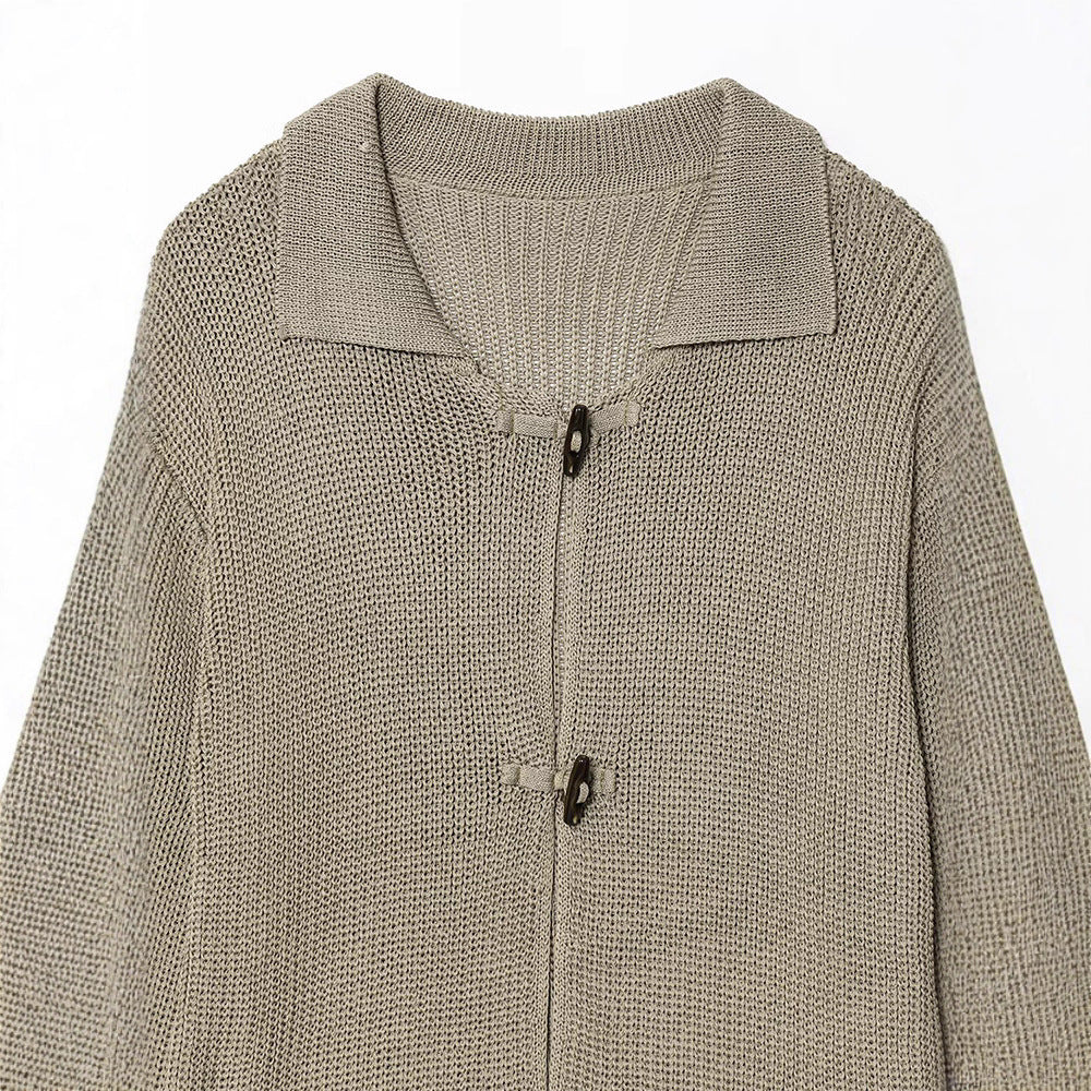 Women's knitted jacket with stylish button details Lune London