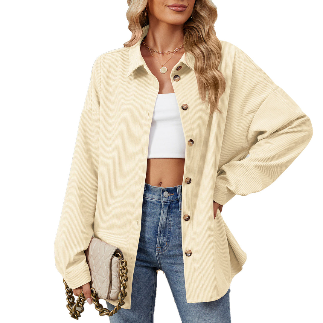 Ladies Oversized Corduroy Garment with Snap Buttons Lune London