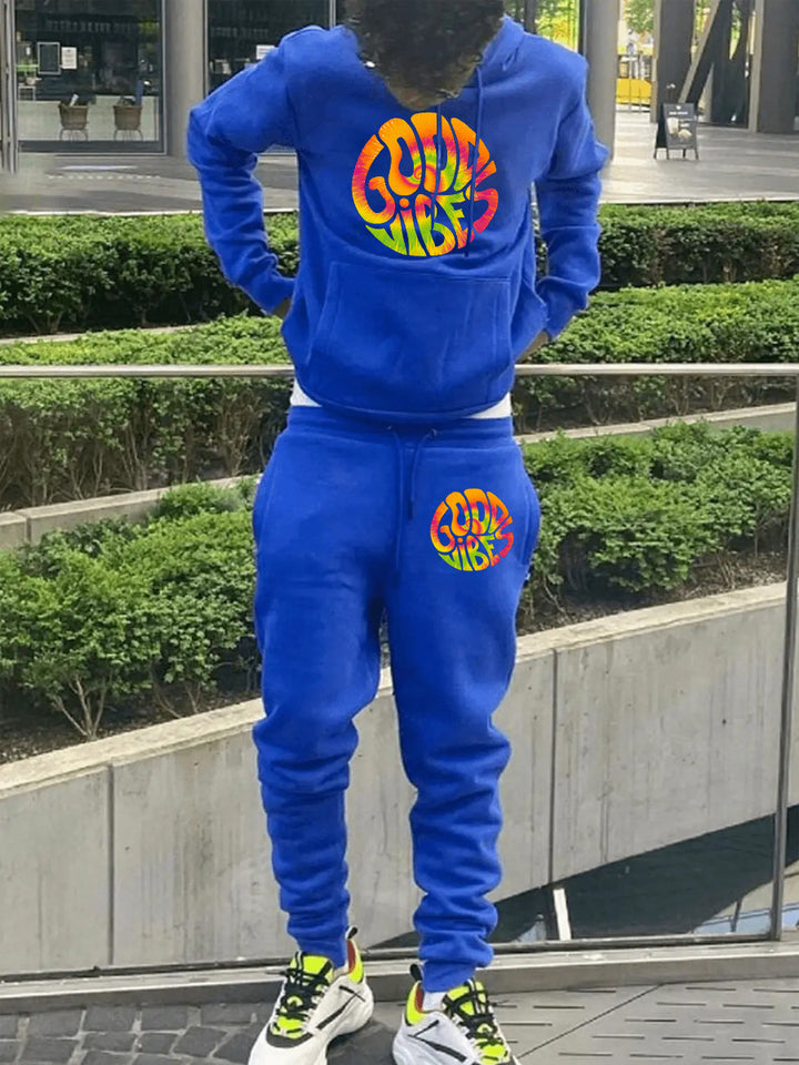 Men's sweatshirt and jogger pants set with colorful graphic design Lune London