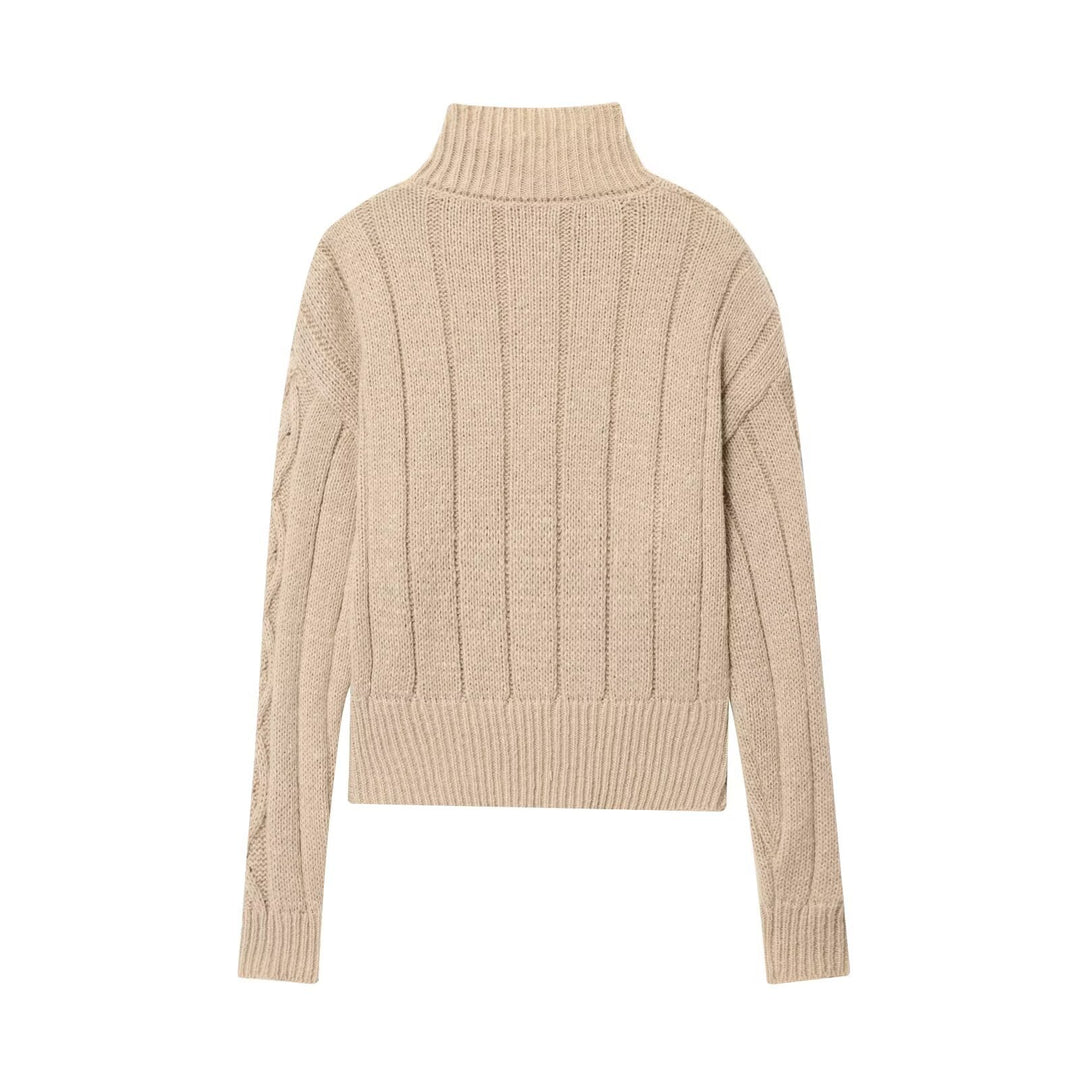 Women's cardigan with high collar and premium zipper Lune London