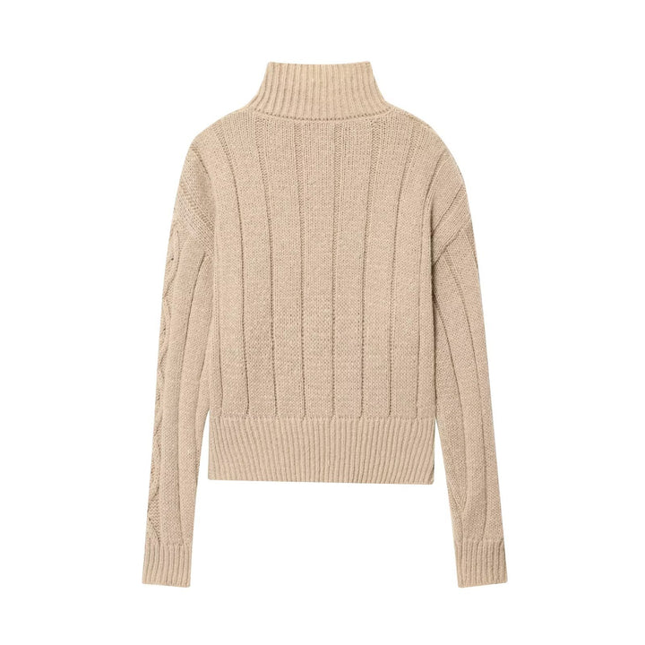 Women's cardigan with high collar and premium zipper Lune London