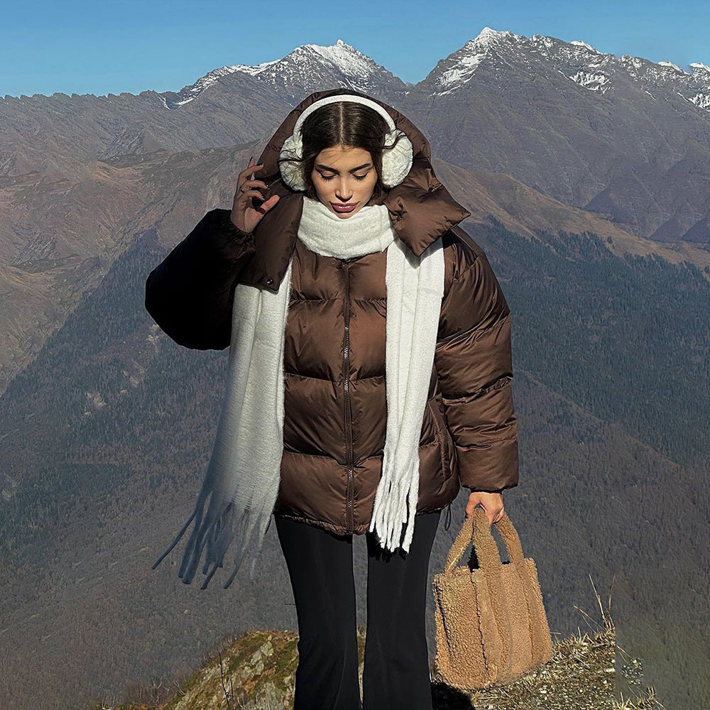 Ladies Style Jacket with High Collar and Voluminous Sleeves Lune London