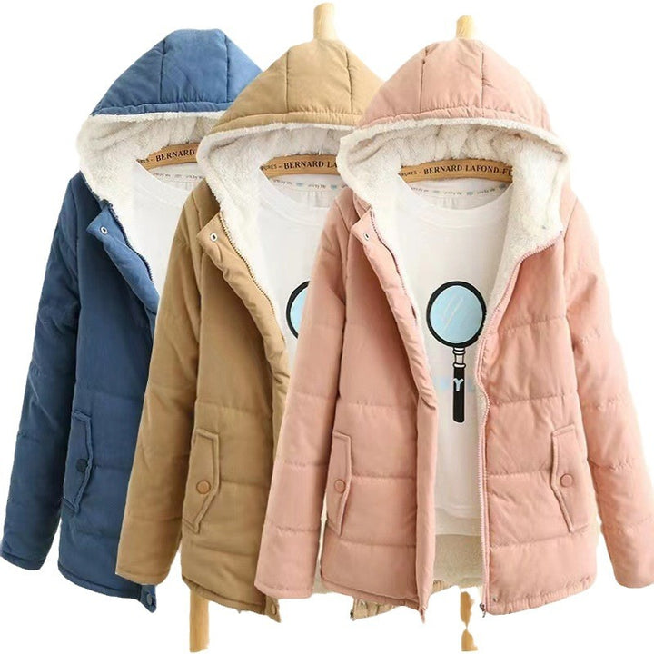 Ladies quilted winter coat with hood and warm inner lining Lune London