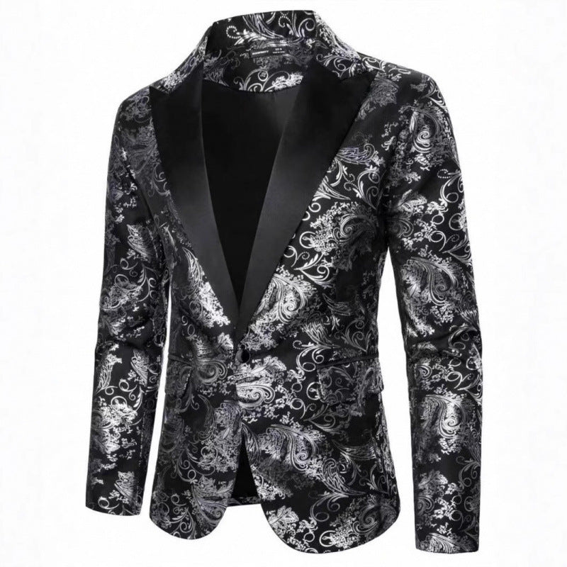 Elegant tuxedo blazer for men with floral jacquard pattern Lune London