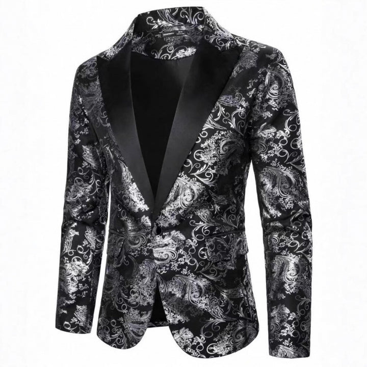 Elegant tuxedo blazer for men with floral jacquard pattern Lune London