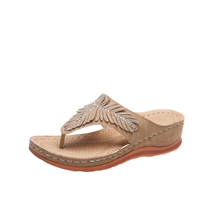 Trendy women's flip-flops with sparkling embellishments Lune London