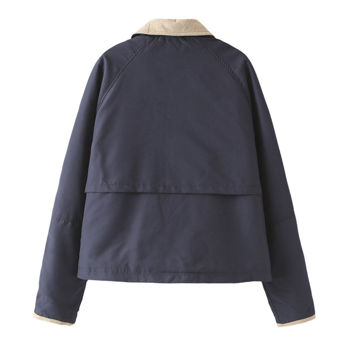 Quilted women's transitional jacket with contrast collar and practical pockets Lune London
