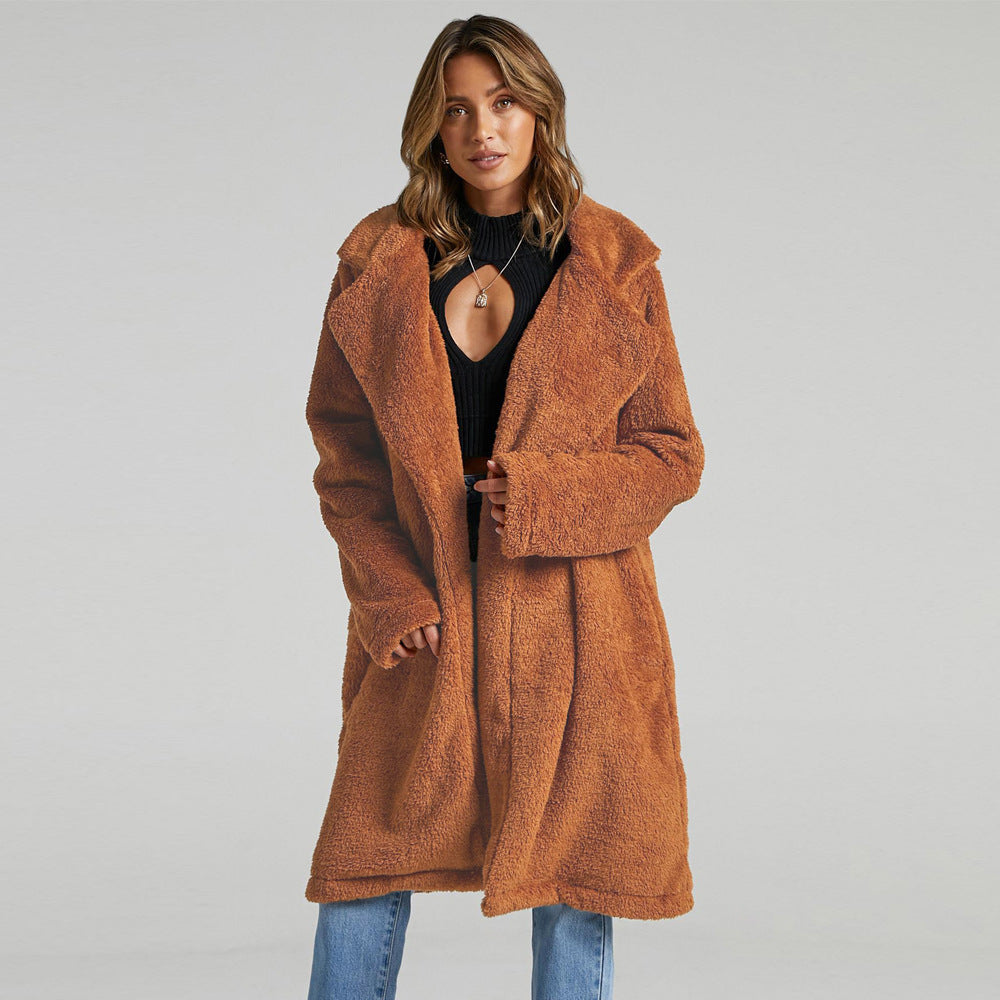 Ladies Long Chic Fleece Jacket