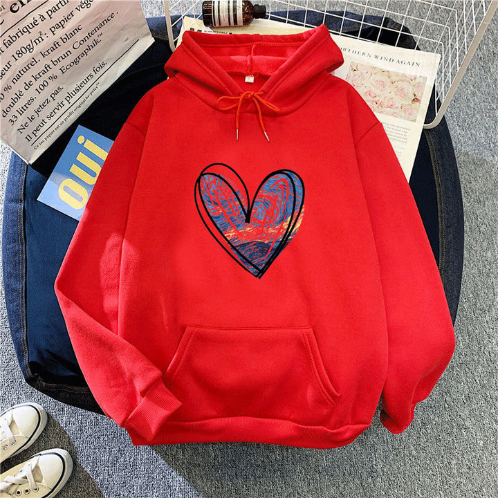 Women’s hoodie with artistic heart design Chic & Stil