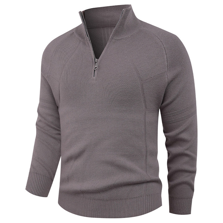 Knitted pullover for men with modern zipper and elegant structure Lune London
