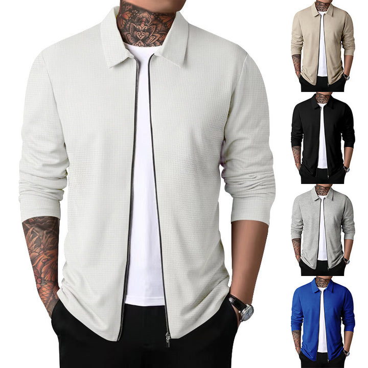 Casual zip sweatshirt for men with textured superior material Lune London