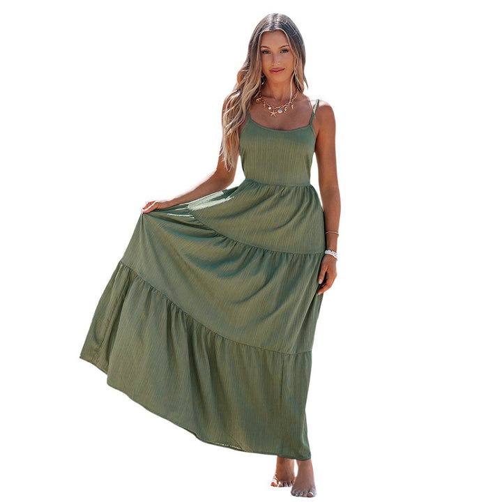 Robe maxi femme avec des accents taille haute et des volants aérés Chic & Stil