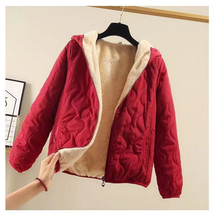 Ladies padded winter down jacket with hood Lune London
