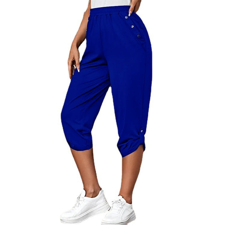 Comfortable culotte pants for ladies with decorative button details Lune London