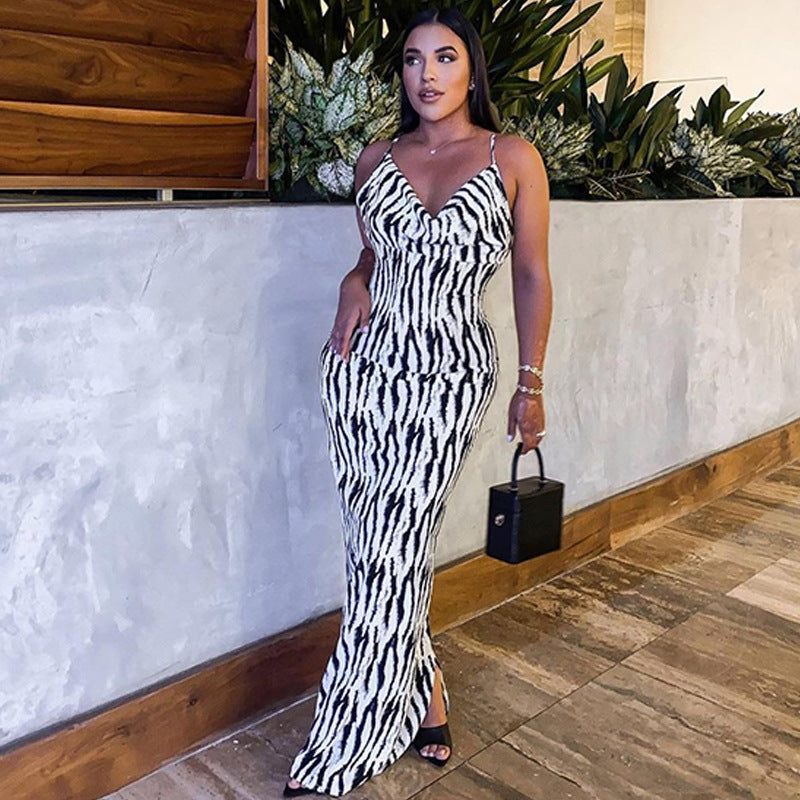 Lune London Zebra Print Maxi Dress for Women