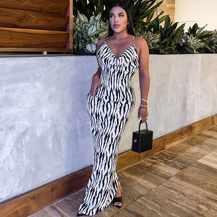 Lune London Zebra Print Maxi Dress for Women