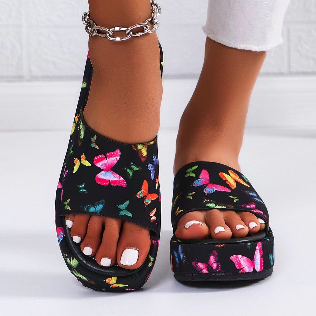 Comfortable strappy sandals for women with a trendy butterfly design Lune London