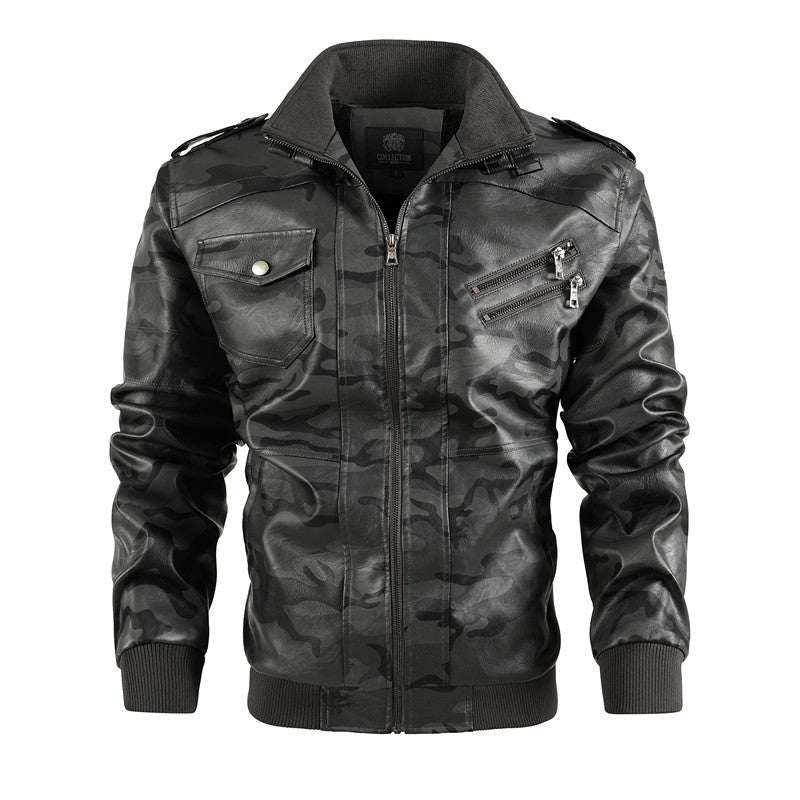 Modern camouflaged leather jacket for men Lune London
