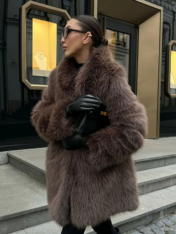 Ladies chic and stylish fur coat