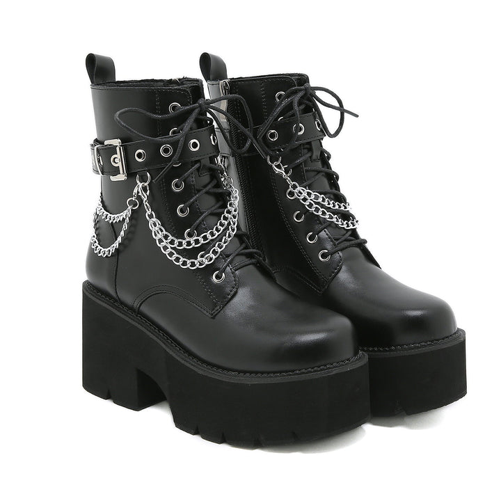 Lune London | Black Boots with High Heels In Martens Style