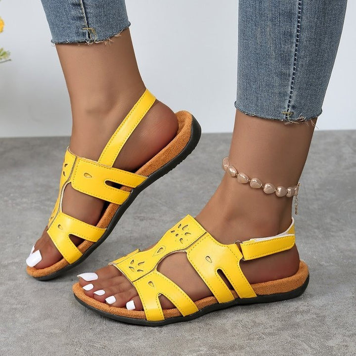Comfortable strap sandals for women with elegant perforation and adjustable strap Lune London