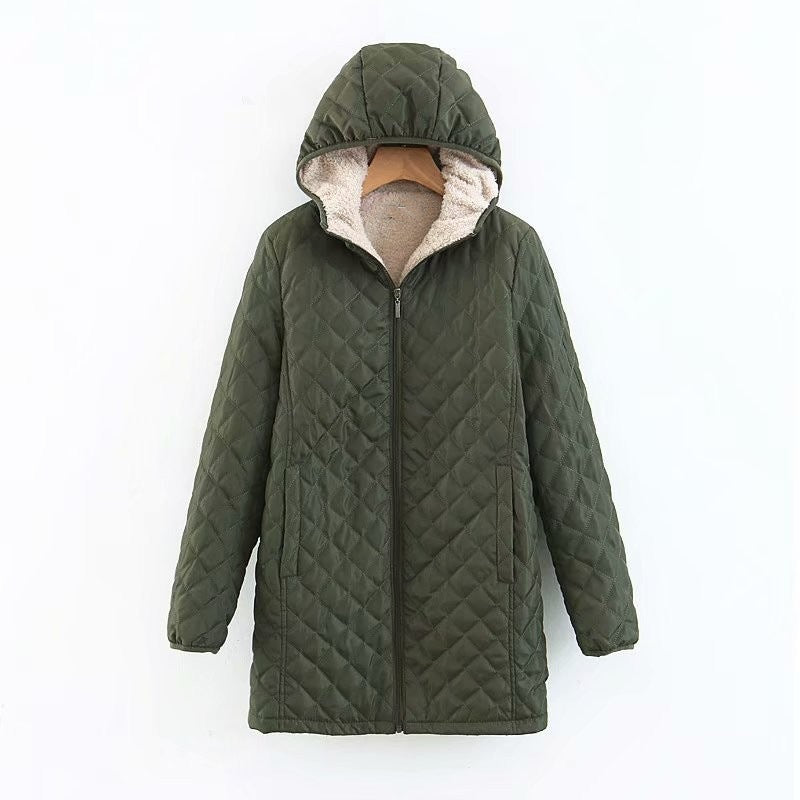 Lune Londonl Women's Quilted Winter Jacket with Lined Hood