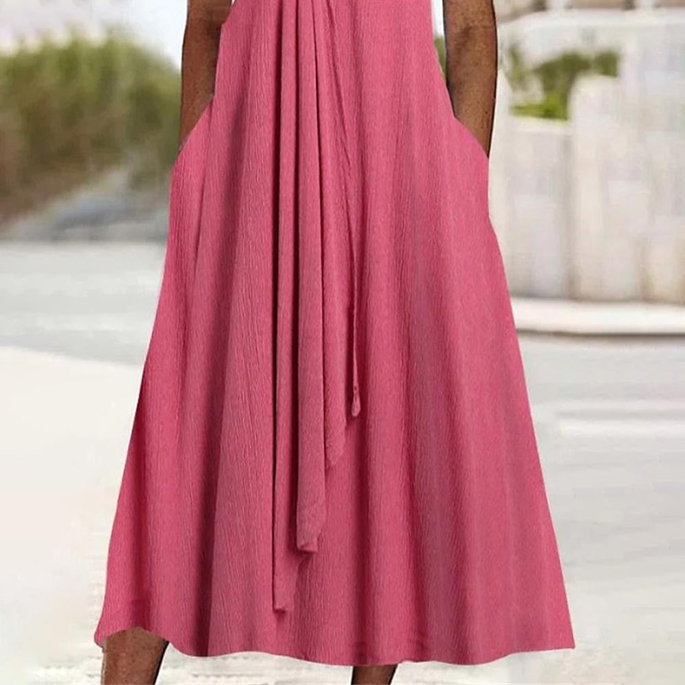 Knotty maxi dress for women with pockets Lune London