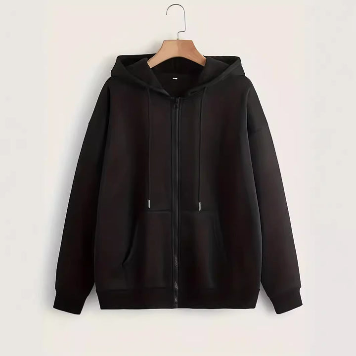 Comfortable women's hooded jacket with full zip and spacious pockets Lune London