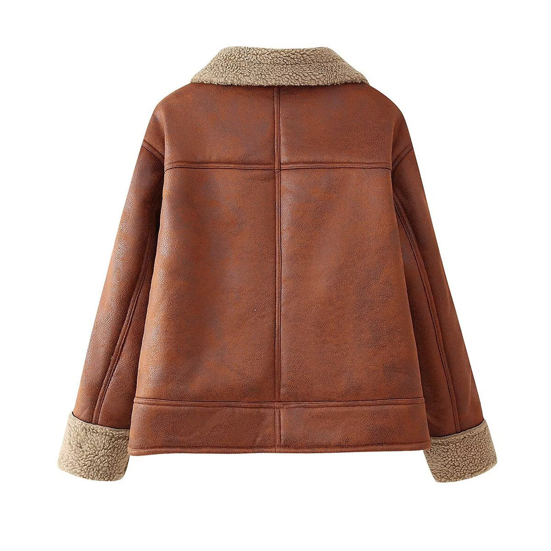 Faux fur jacket for women with a fitted cut and practical pockets Lune London