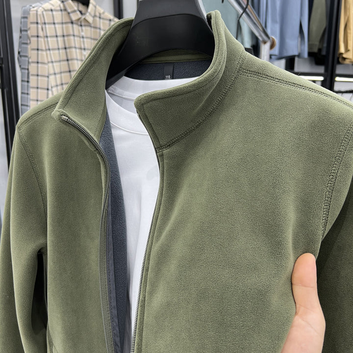 Fleece jacket for men with high collar and practical pockets Lune London