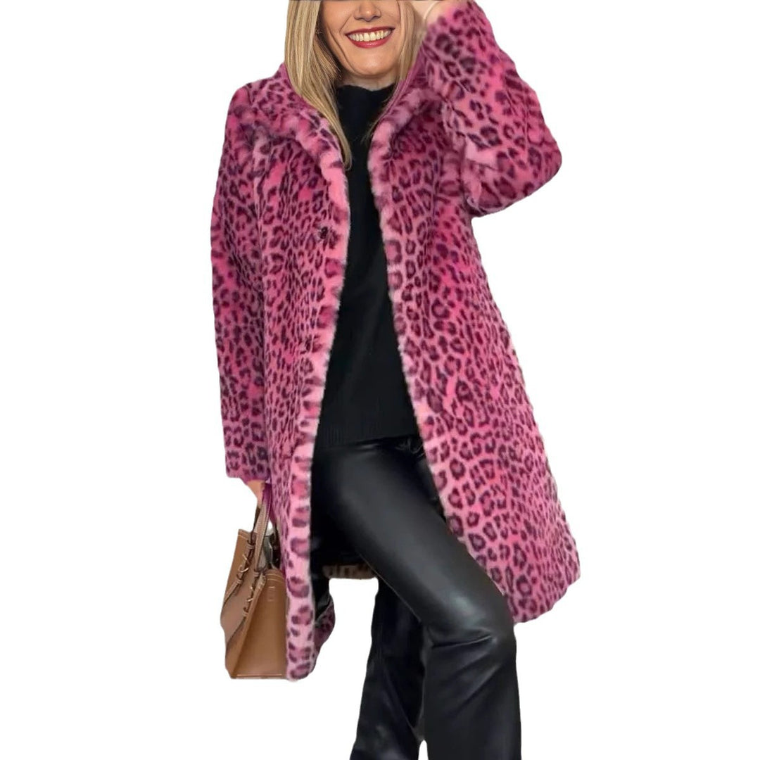 Ladies Luxurious Teddy Coat with Leopard Print and Soft Fleece Lune London