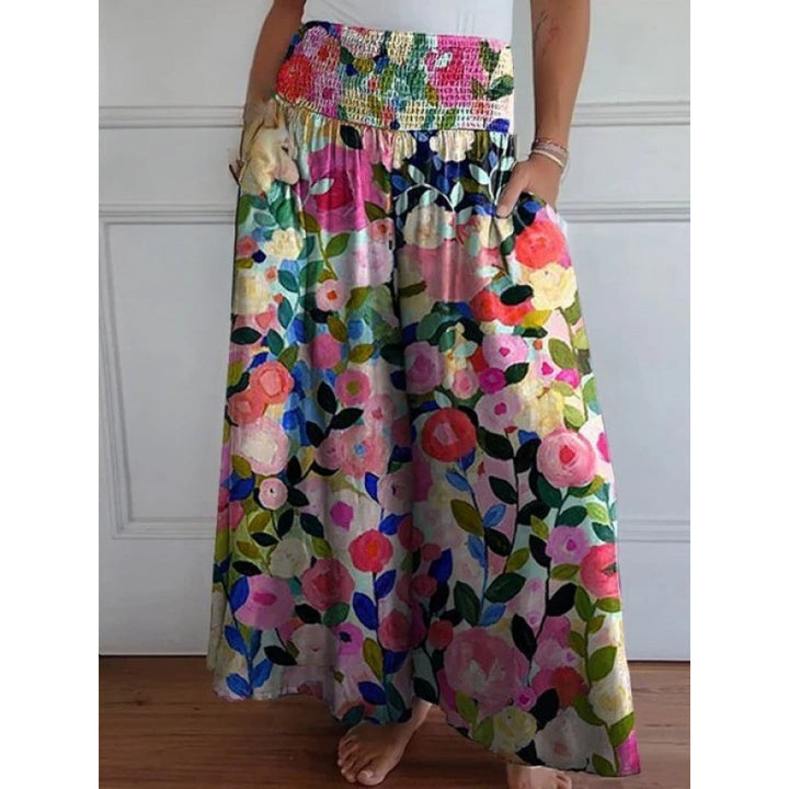 Wide airy pants for women with elastic waist and pockets Lune London