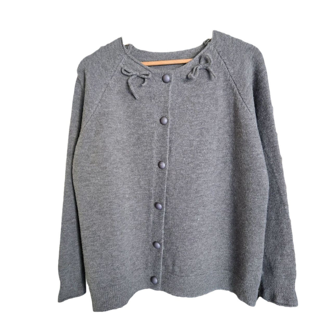 Ladies Cozy Pullover with Decorative Knots and Large Buttons Lune London