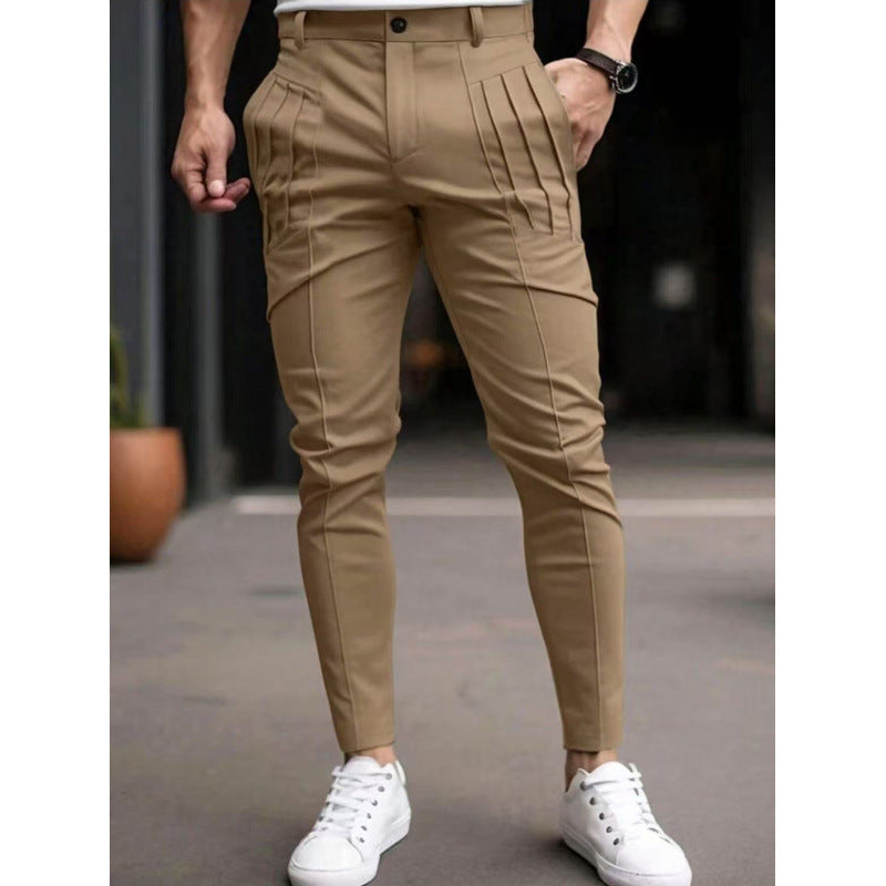 Stylish slim-fit dress pants for men with pleated design Lune London