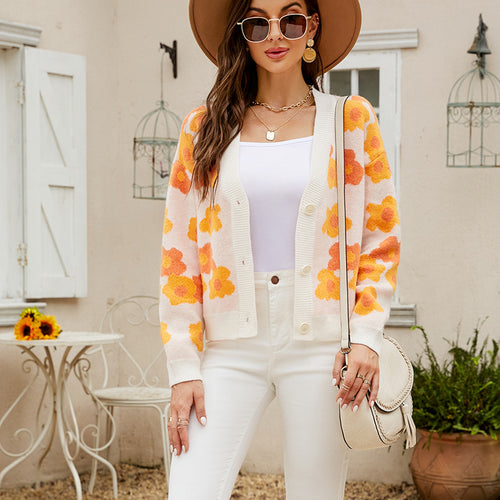 Ladies floral pattern cardigan Lune London