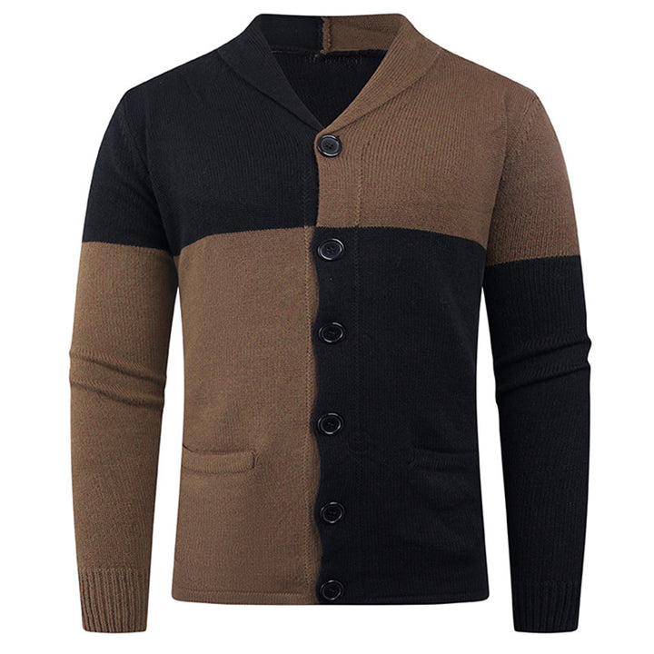 Men's knitted jacket with modern braid pattern and practical pockets Lune London